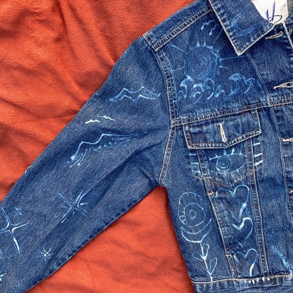 Groovy True Blue vintage Denim jacket upcycled - Picture 10 of 14